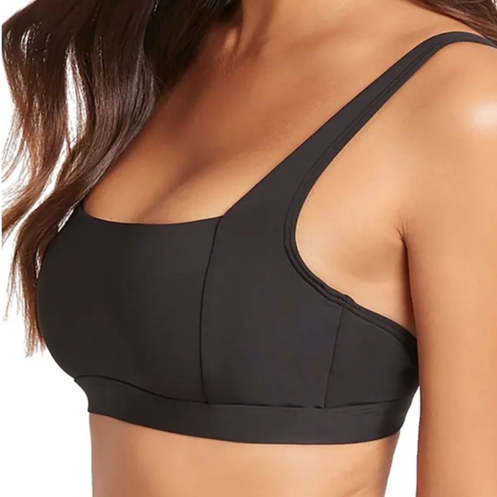 NEW Sea Level Square Neck Bralette Bikini Top Black Size 6